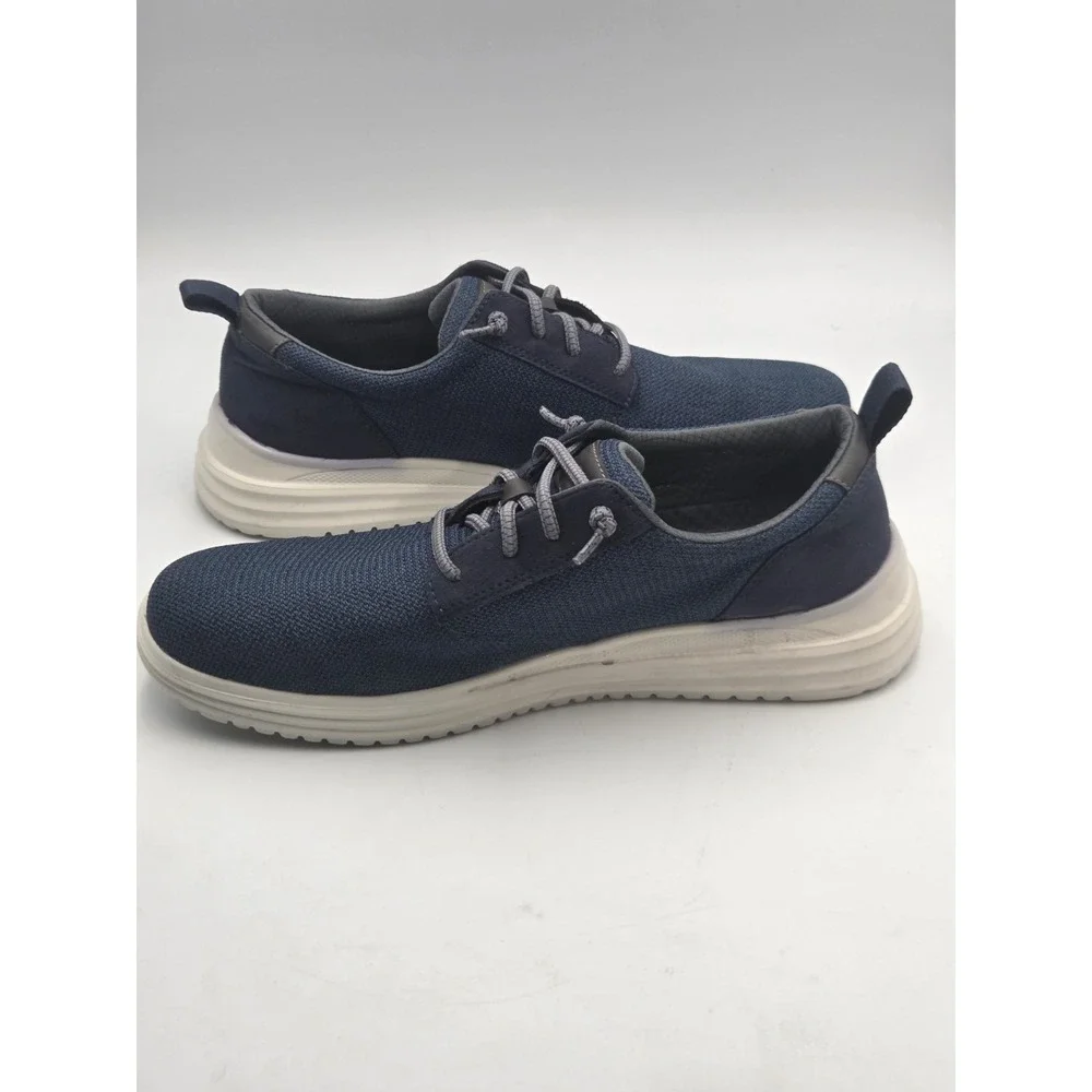 Skechers Navy Blue Classic Fit Air Cooled Memory Foam Mens 11.5 Slip On Shoes
